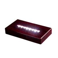 3.5 "X 6.5" X 1 "Mode Grande Finition Laque Cerise Rectangle En Bois Led Lumière Base D'affichage pour Cristaux