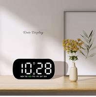 Nouvelle Arrivée Réveil Numérique de Bureau avec Affichage de la Température, de la Date et de l'Heure, Réglable en Luminosité, pour Table de Chevet, Bureau, Chambre à Coucher