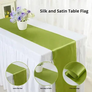 YiMing stile nordico tinta unita raso <span class=keywords><strong>Runner</strong></span> da tavolo con bordi cuciti a prova di 100% personalizzabile in poliestere semplice tavolo da Hotel moderno - Product Image 2