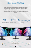 Prix d'usine Écran incurvé de 24 pouces 1080p 4k 75Hz Interface riche Moniteur LCD pour le jeu