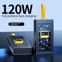 Nouvelle arrivée 2024, PD 22.5W, vente chaude, affichage numérique, capacité de 10000 mAh, 20000 mAh, 50000 mAh, batterie externe transparente