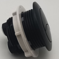 Tombol Toilet Tangki WC 38mm UK, Bulat, ABS, Hitam Doff, Dual Flush, Perlengkapan Perbaikan