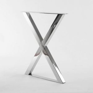 Wholesale Modern X Shape Stainless Steel Brushed Polished Furniture Square <b>Table</b> <b>Legs</b> for Office & Dining <b>Tables</b> - Product Image 3