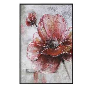 Peintures à l'huile 3D texturées, art floral abstrait fait main sur bois, <span class=keywords><strong>peinture</strong></span> murale florale argentée et dorée, décoration d'intérieur de luxe - Product Image 3