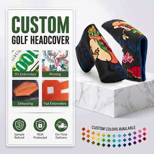 Custom Golf <b>Putter</b> <b>Covers</b> Magnetic Closure Golf Headcovers Leather Black Golf Blade <b>Putter</b> <b>Head</b> <b>Cover</b> - Product Image 1