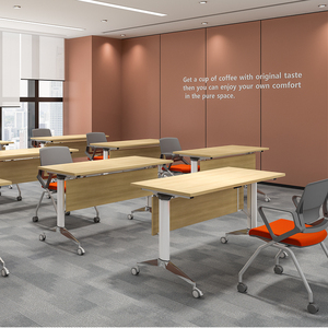 Nhà Máy Giá Tùy Biến Trường Lớp Học Văn Phòng Bằng Gỗ Bàn Đào Tạo Có Thể Gập Lại Lật Top Đào Tạo Phòng Bảng - Product Image 3