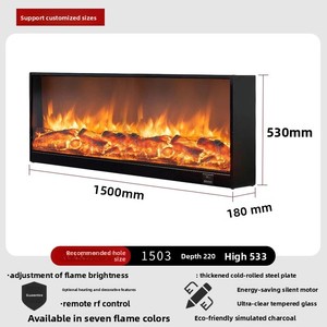 Chimenea Electrónica de Diseño Tradicional en Acero Inoxidable, Simulación de Chimenea, Calentador Independiente para el Hogar - Product Image 3
