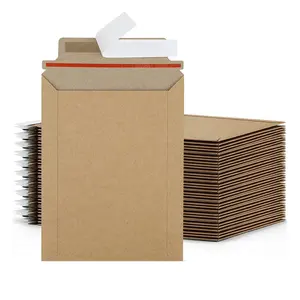 Hot Sale Eco-Friendly Kraft Paper Cardboard Envelopes Brown Rigid Paper Mailers for Shipping