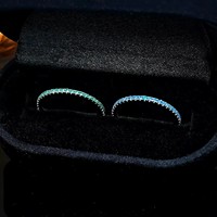 Bague pour femme en argent sterling 925 micro-pavée et entièrement incrustée, colorée, style barre, bijoux de mode empilables de luxe léger