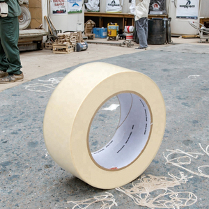 Cinta Adhesiva <span class=keywords><strong>de</strong></span> Papel Crepé <span class=keywords><strong>de</strong></span> Goma Blanca para Pintores, Económica, Sin Residuos, para Enmascarar Bordes en Pintura Automotriz - Product Image 1