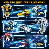Jouets robots transformables magnétiques 6 en 1 pour garçons, 6 véhicules se combinent en 3 robots ou 1 grand robot avec accessoires