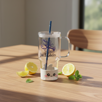 Mug de voyage de luxe en verre borosilicate, design océan, sans BPA, anti-fuite, résistant à la chaleur, pour café, thé, lait, jus