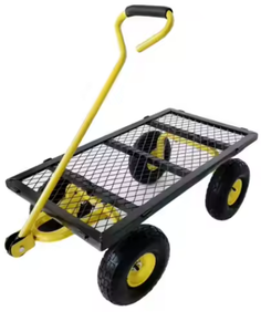 Carrito de empuje <span class=keywords><strong>Dolly</strong></span> Platform Tool Cart TC0488 Carro de jardín de malla metálica de alta calidad con 61kg de peso propio y 1000kg de carga amarilla - Product Image 3