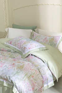 Parure <span class=keywords><strong>de</strong></span> lit 4 pièces imprimée vert frais Summer Sellers, un mélange <span class=keywords><strong>de</strong></span> fibres Ainen et <span class=keywords><strong>de</strong></span> coton Sunshine pour une <span class=keywords><strong>housse</strong></span> <span class=keywords><strong>de</strong></span> <span class=keywords><strong>couette</strong></span> douce pour la peau - Product Image 2