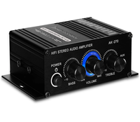 Équipement de sonorisation audio AK270 Mini Audio Amplificateur de puissance stéréo à 2 canaux Portable Sound AUX Input Speaker Amp for Car Home