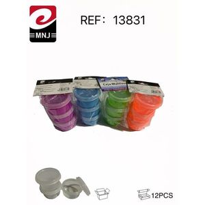 Set di scatole portaoggetti in plastica MNJ, 12 pezzi, multicolore, con coperchio, per la conservazione degli alimenti - Product Image 1