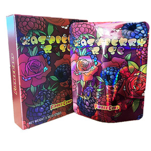 Stokta egzotik holografik lazer Mylar çanta koku geçirmez şeker ayakta duran torba oyuncak kör çanta 3.5g Mylar fermuarlı çantalar ile kutu seti - Product Image 3