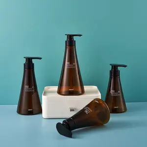 Bouteille pompe en plastique en forme de Triangle, Unique, de haute qualité, pour shampooing, lavage du corps, de lavage