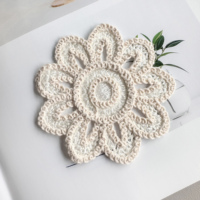 Applique en coton crocheté à la main, motif floral, patch de broderie DIY, dentelle, pour vêtements, sacs, accessoires, décoration de couture