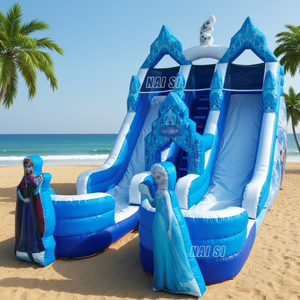 Structure gonflable aquatique avec toboggan, château gonflable aquatique, aire de jeux aquatique pour enfants, idéale pour les fêtes et les entreprises. - Product Image 1