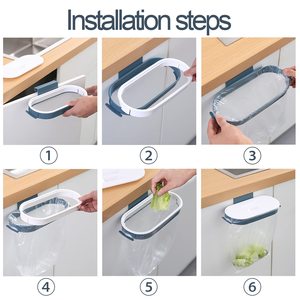 <span class=keywords><strong>Porta</strong></span> Sacchi <span class=keywords><strong>Spazzatura</strong></span> Portatile in Plastica, Supporto per Sacchi da Cucina, Scaffale Asciutto per Spugne e Pagliette - Product Image 3