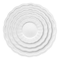 Assiette à dîner en céramique blanche romantique, vaisselle en porcelaine, assiette en céramique pour banquet de mariage