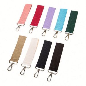 Hot Selling Cotton <b>Customized</b> Embroidery Badge Wrist Lanyard Fashional <b>Keychain</b> Buckle Wristlet <b>Keychain</b> - Product Image 2