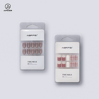 Couverture complète personnalisée de faux ongles artificiels de conception française, presse sur ongles avec autocollant