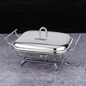 Calentador de Alimentos UIWS de Diseño Moderno con Tapa de Vidrio Cuadrada, Color Dorado/Plateado, Recipiente de 2L, Calentador de Alcohol, Venta Directa de Fábrica - Product Image 6