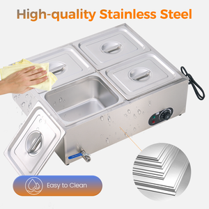 Bain-<span class=keywords><strong>marie</strong></span> électrique en acier inoxydable de haute qualité, capacité de 150 L, contrôle automatique de la température, équipement multiple - Product Image 3
