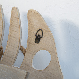 Décoration murale de style méditerranéen en forme de grande arête de poisson avec corde en chanvre et étoile de mer pour café, bar, restaurant de fruits de mer - Product Image 3