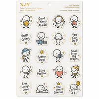 Pack d'autocollants en vinyle XJY avec figurines de dessins animés mignons, estampage doré et design double couche pour journaux, cadeaux et décoration