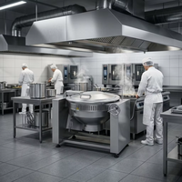 Bac de cuisson inclinable à gaz 150L grande capacité, équipement de cuisson commercial en acier inoxydable pour cuisine centrale et restauration