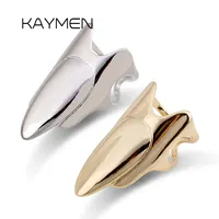 KAYMEN Hot Selling Metal Gold Color Nail Ring for Women Finger Protective Cover Trendy Ring Jewelry Fingertip Manicure Rings
