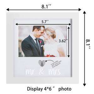 Cadre à empreintes de doigts en bois blanc moderne 2026 avec serrure anti-poussière et fixation murale pour la liste de mariage et les jeunes mariés - Product Image 3