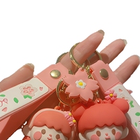 Nouveau porte-clés solaire en caoutchouc en forme de poupée mignonne pour garçons et filles, personnage de dessin animé, pendentif pour sac de voiture