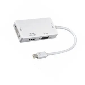 Magelei 2022 Novo OEM 4k Mini DP Displayport para HDMI DVI VGA 3 em 1 3 Conversor Cabo Mini DP para HDMI VGA DVI em 1 Adaptador Hub
