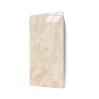 Carreaux de marche d'escalier en marbre à rainures originales, antidérapants, en porcelaine beige brillante, finition glacée, 470x1200x10