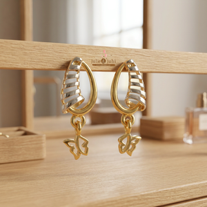 Pendientes de Oro Real de 22 Quilates 916 de Lujo para Mujer, Ligeros, para Uso Diario, con Acabado Elegante - Product Image 6