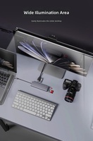 Lampe de bureau LED à intensité variable alimentée par USB, avec abat-jour en plastique, protection des yeux pour écran d'ordinateur
