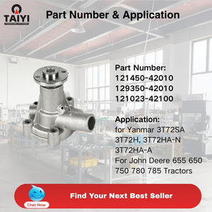 129350-42010 121023-42100 Bomba de Agua para Yanmar 3T72HA 3T84HA John Deere 650 <span class=keywords><strong>750</strong></span> Thermo King <span class=keywords><strong>RD</strong></span> MD TD TK 2.35 3.53 - Product Image 2