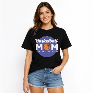 T-shirt drôle pour maman de joueur de basket féminin, tee-shirt graphique pour maman de basket, vêtements de supporter pour le jour du match, esprit d'équipe - Product Image 2