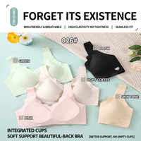 Soutien-gorge sans couture pour femme, à bretelles larges, sans armatures, push-up, bonnet complet, réglable, maintien doux, col en V, respirant, pour l'été et le quotidien