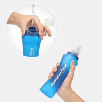 Botol Minum Lipat 500ml, Bahan TPU Food Grade, Anti Bocor, Dapat Digulung, Botol Air Olahraga untuk Lari, Bersepeda, Hiking