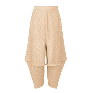 กางเกงฮาเร็มจีบพลีทสไตล์ลำลองประจำวัน PY 2026 ยี่ห้อ Miyake เอวยางยืด ระบายอากาศได้ดี เหมาะสำหรับฤดูร้อน ผลิตจากโพลีเอสเตอร์ 100% สำหรับผู้หญิง ขายส่ง - Product Image 6