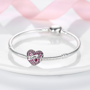 Llavero colgante <span class=keywords><strong>de</strong></span> cuentas <span class=keywords><strong>de</strong></span> cobre chapadas en plata 925 <span class=keywords><strong>de</strong></span> alta calidad para hacer pulseras <span class=keywords><strong>de</strong></span> <span class=keywords><strong>amistad</strong></span> familiar DIY collares gran oferta encanto - Product Image 4