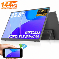Moniteur portable de jeu LCD IPS sans fil 23,8 pouces 1080P 144Hz avec haut-parleur intégré HDR Type-C pour ordinateur portable et téléphone – Nouveau modèle en gros