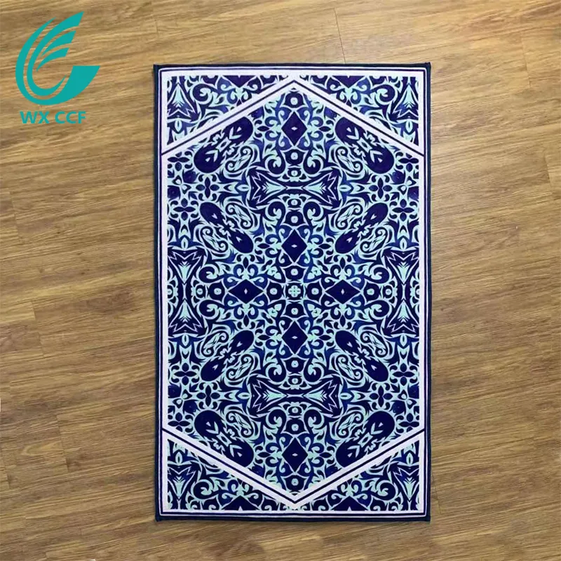 Hoge Kwaliteit Gedrukt Anti-Silp Indoor Comfortabele Flanel Memory Foam Padded Gebed Mat Moslim Turkse Custom Gebed Tapijt Set