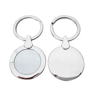 wholesale gift items zinc alloy round key chain keychain blank key rings