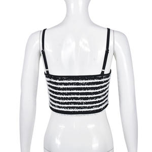 D0306AP02 Disponible en Stock, Conjunto de Falda Corta de Dos Piezas a Rayas, Sexy, para Salir de Noche en Verano, Ropa de Mujer, Moda - Product Image 6